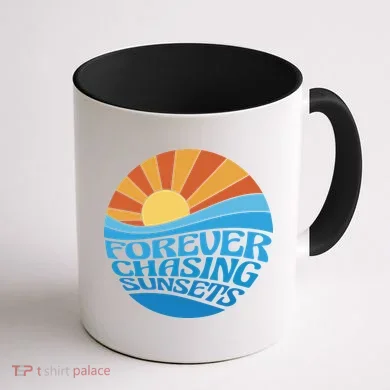 Forever Chasing Sunsets Retro Coffee Mug back
