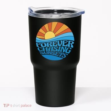 Forever Chasing Sunsets Retro Tumbler