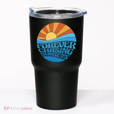 Forever Chasing Sunsets Retro Tumbler