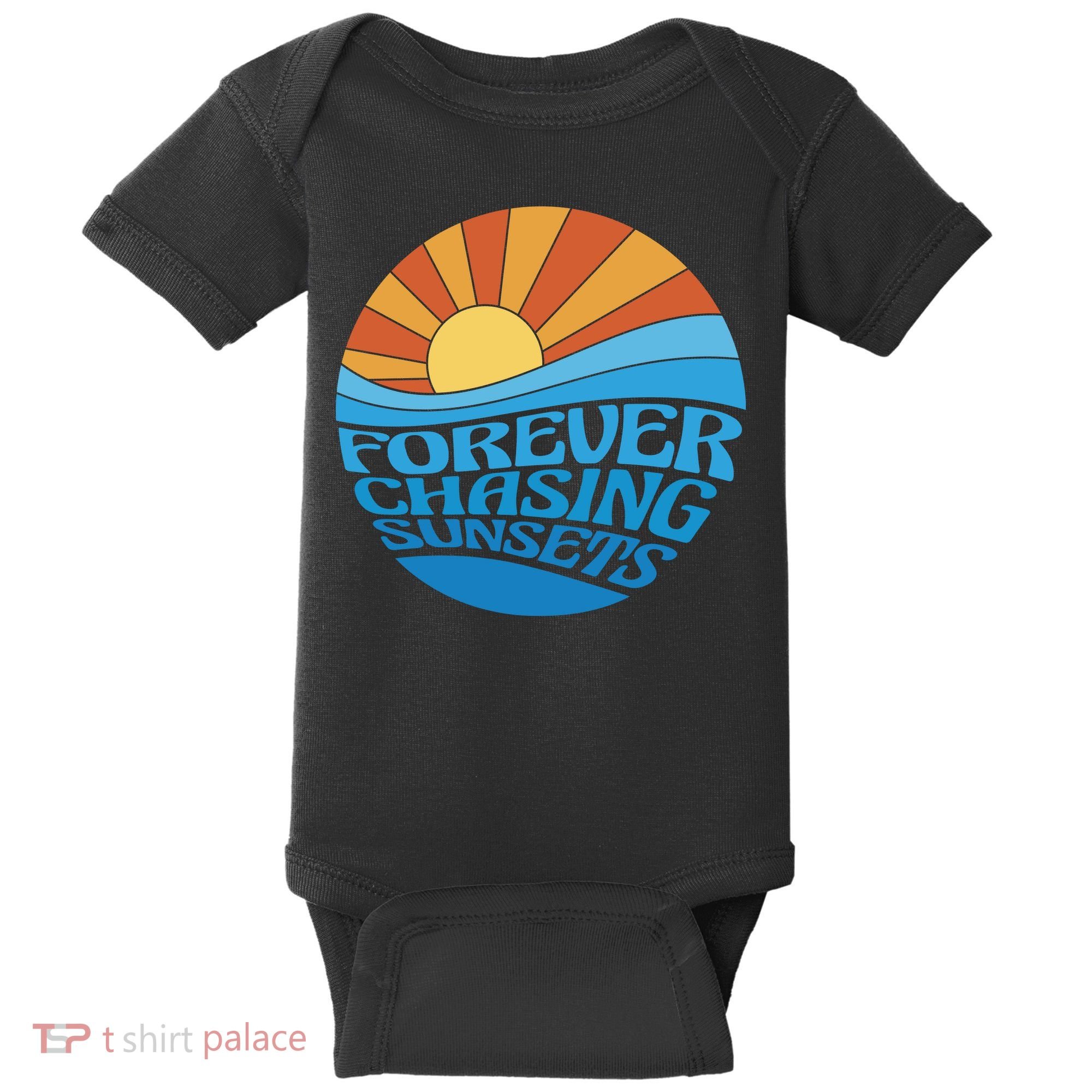 Forever Chasing Sunsets Retro Baby Bodysuit