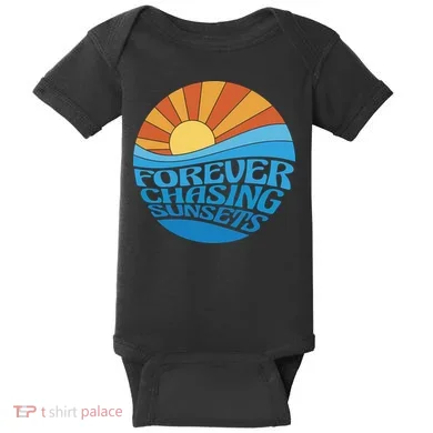 Forever Chasing Sunsets Retro Baby Bodysuit