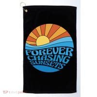 Forever Chasing Sunsets Retro Golf Towel thumb 0