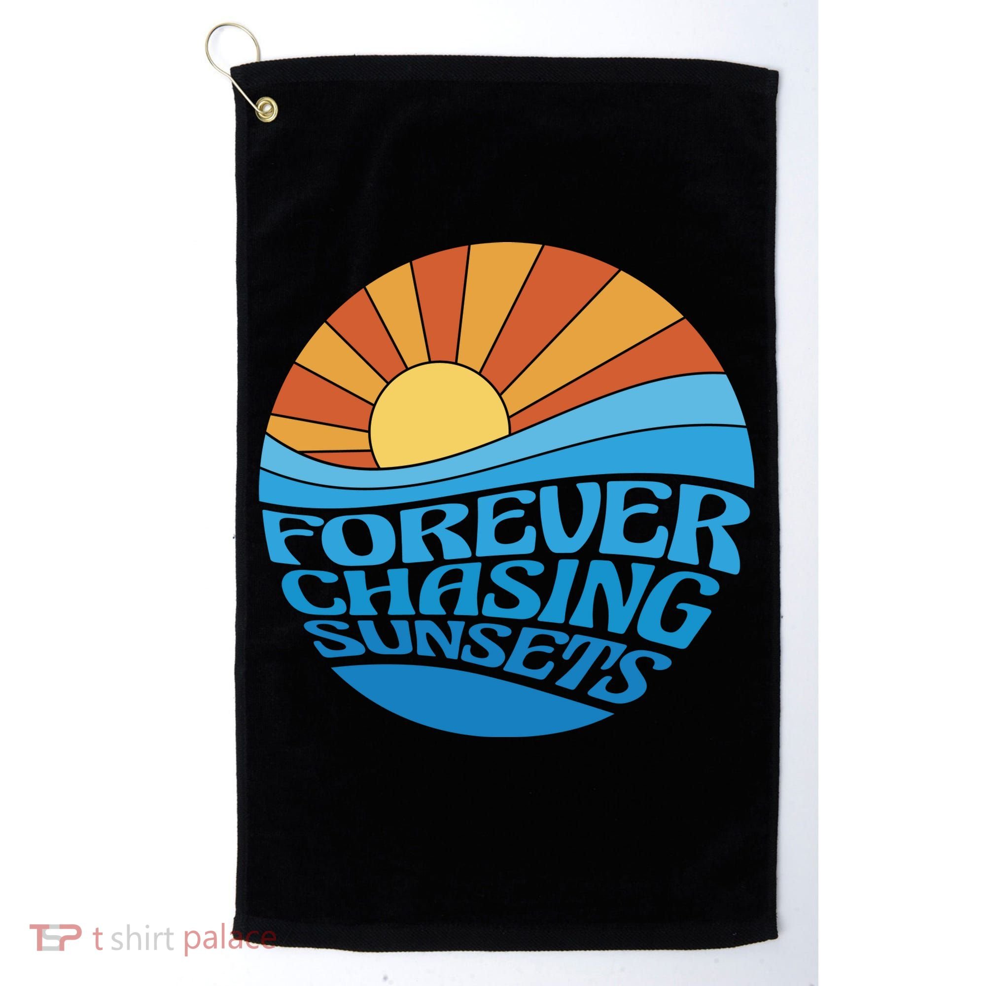 Forever Chasing Sunsets Retro Golf Towel