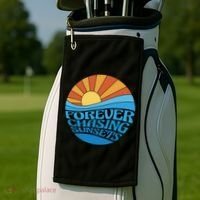 Forever Chasing Sunsets Retro Golf Towel thumb 2