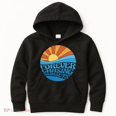 Forever Chasing Sunsets Retro Kids Hoodie
