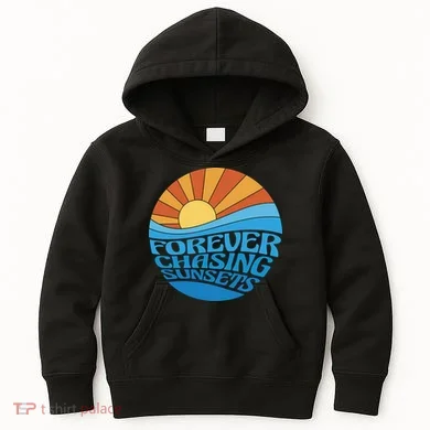 Forever Chasing Sunsets Retro Kids Hoodie