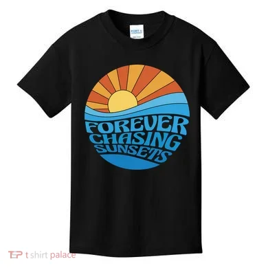Forever Chasing Sunsets Retro Kids T-Shirt