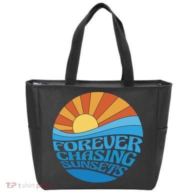 Forever Chasing Sunsets Retro Tote Bag