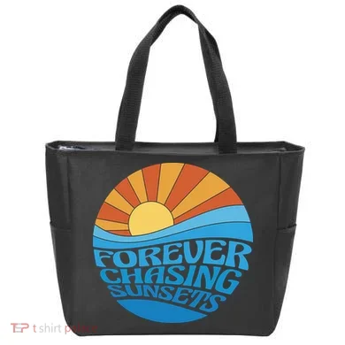 Forever Chasing Sunsets Retro Tote Bag