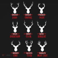 Funny Christmas Santa Reindeer List Pajamas For Deer Hunters T-Shirt thumb 7
