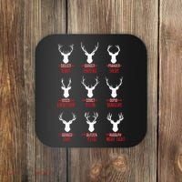 Funny Christmas Santa Reindeer List Pajamas For Deer Hunters Coaster thumb 0