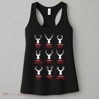 Funny Christmas Santa Reindeer List Pajamas For Deer Hunters Women's Tank Top thumb 3