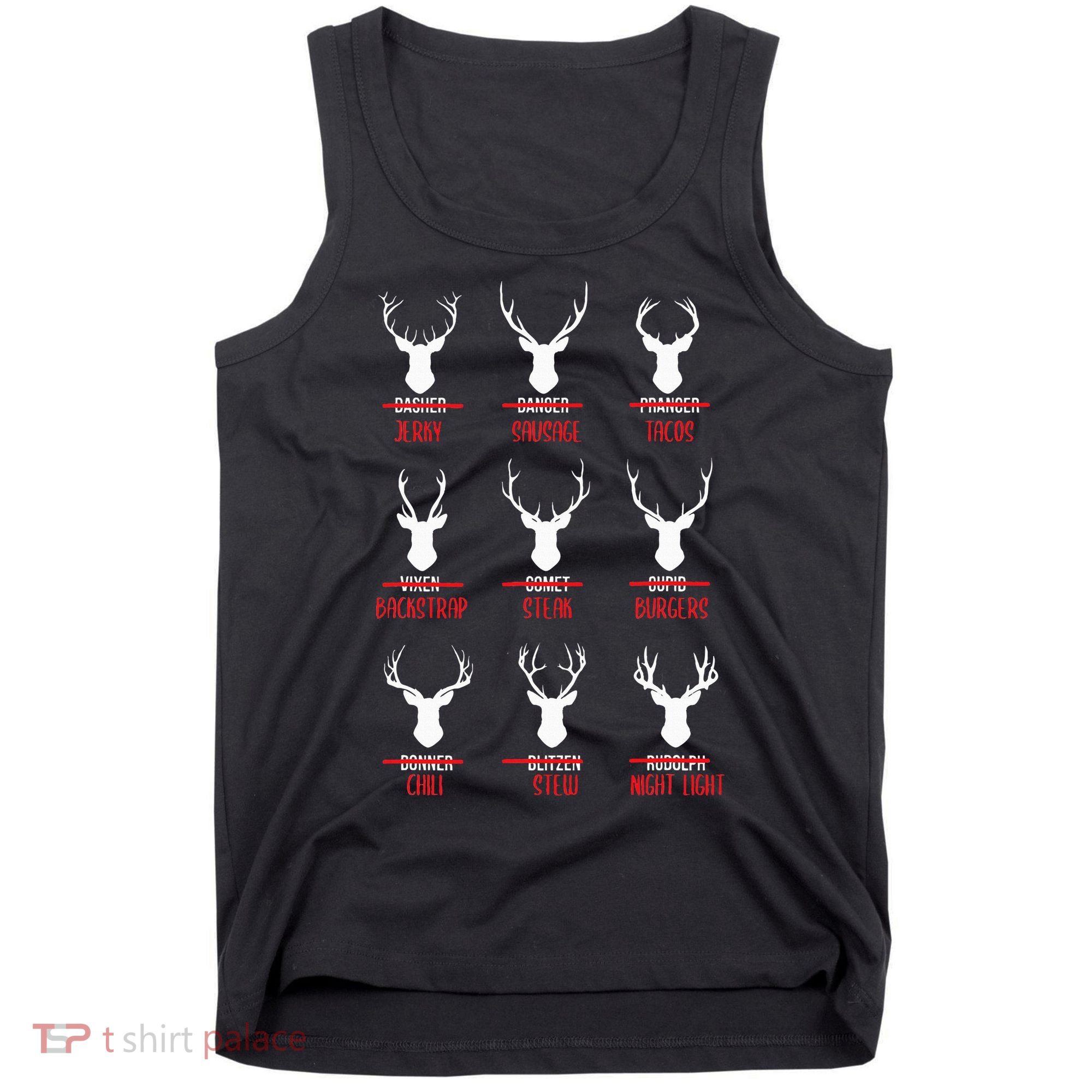 Funny Christmas Santa Reindeer List Pajamas For Deer Hunters Tank Top
