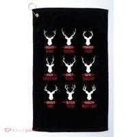 Funny Christmas Santa Reindeer List Pajamas For Deer Hunters Golf Towel thumb 0