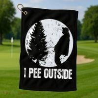 Funny Camping S For Men I Pee Outside Inappropriate Golf Towel thumb 1