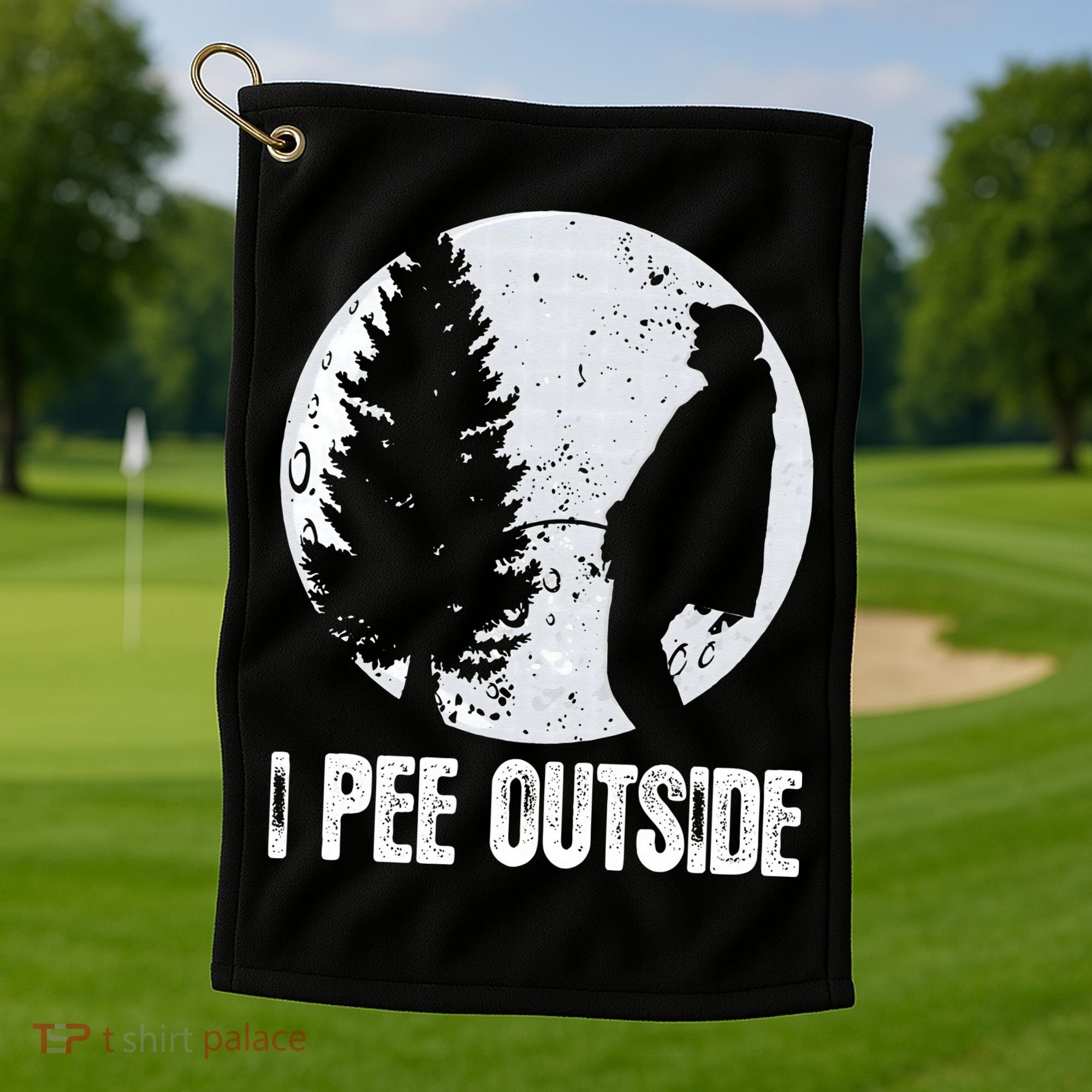 Funny Camping S For Men I Pee Outside Inappropriate Golf Towel