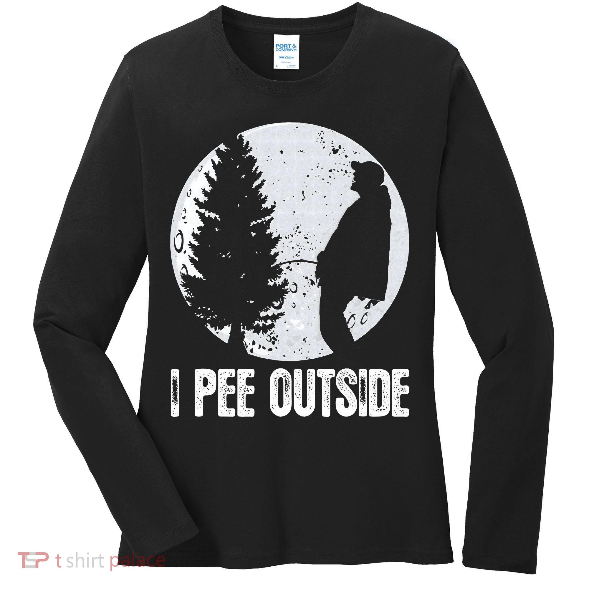 Funny Camping S For Men I Pee Outside Inappropriate Women's Long Sleeve Shirt