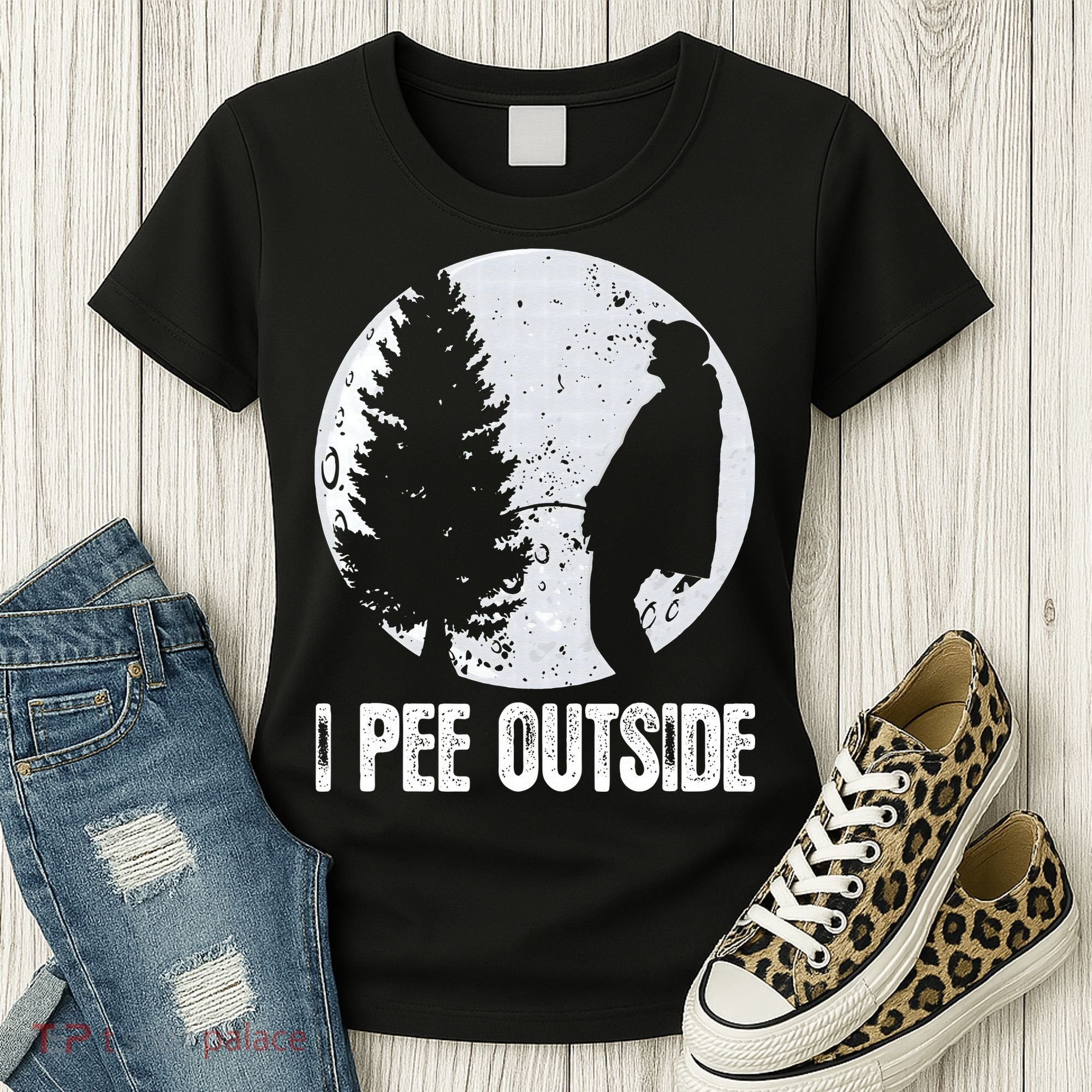 Funny Camping S For Men I Pee Outside Inappropriate Women's T-Shirt