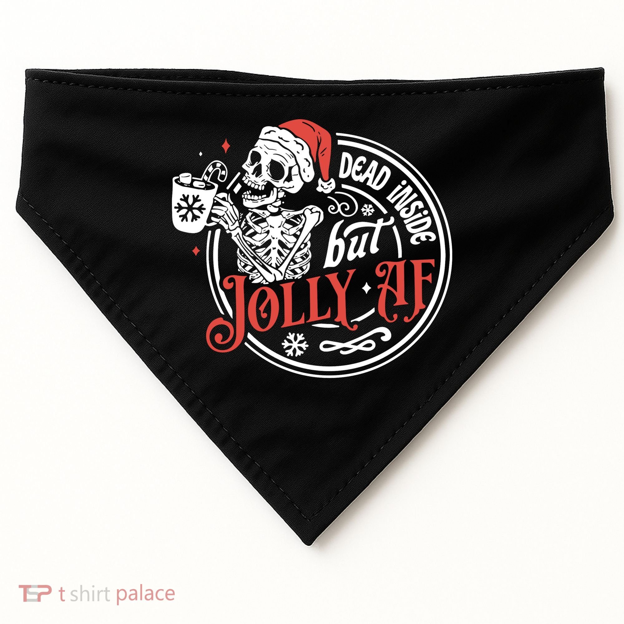 Funny Christmas Skeleton USA-Made Doggie Bandana
