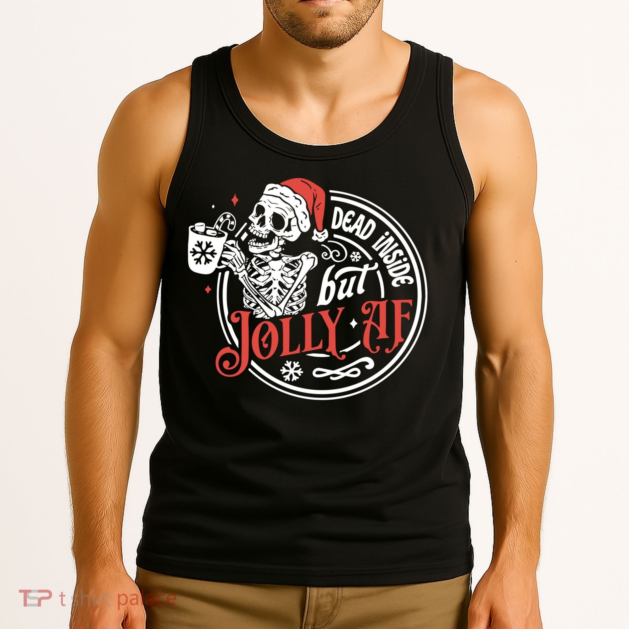 Funny Christmas Skeleton Tank Top