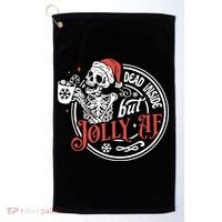 Funny Christmas Skeleton Golf Towel thumb 0