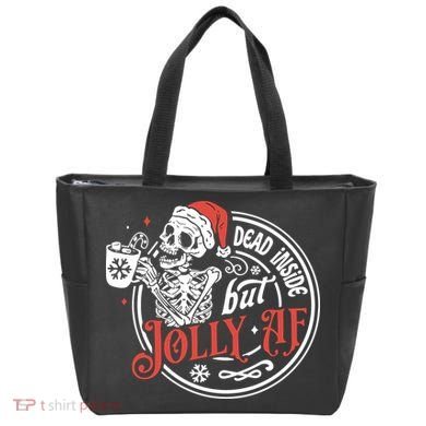 Funny Christmas Skeleton Tote Bag