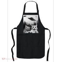 Funny Cat Selfie with UFOs Apron thumb 0