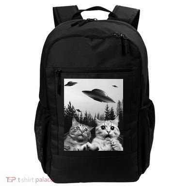 Funny Cat Selfie with UFOs Backpack
