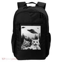 Funny Cat Selfie with UFOs Backpack thumb 0