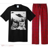 Funny Cat Selfie with UFOs Pajama Set thumb 0