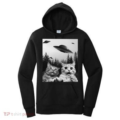 Funny Cat Selfie with UFOs Women's Hoodie