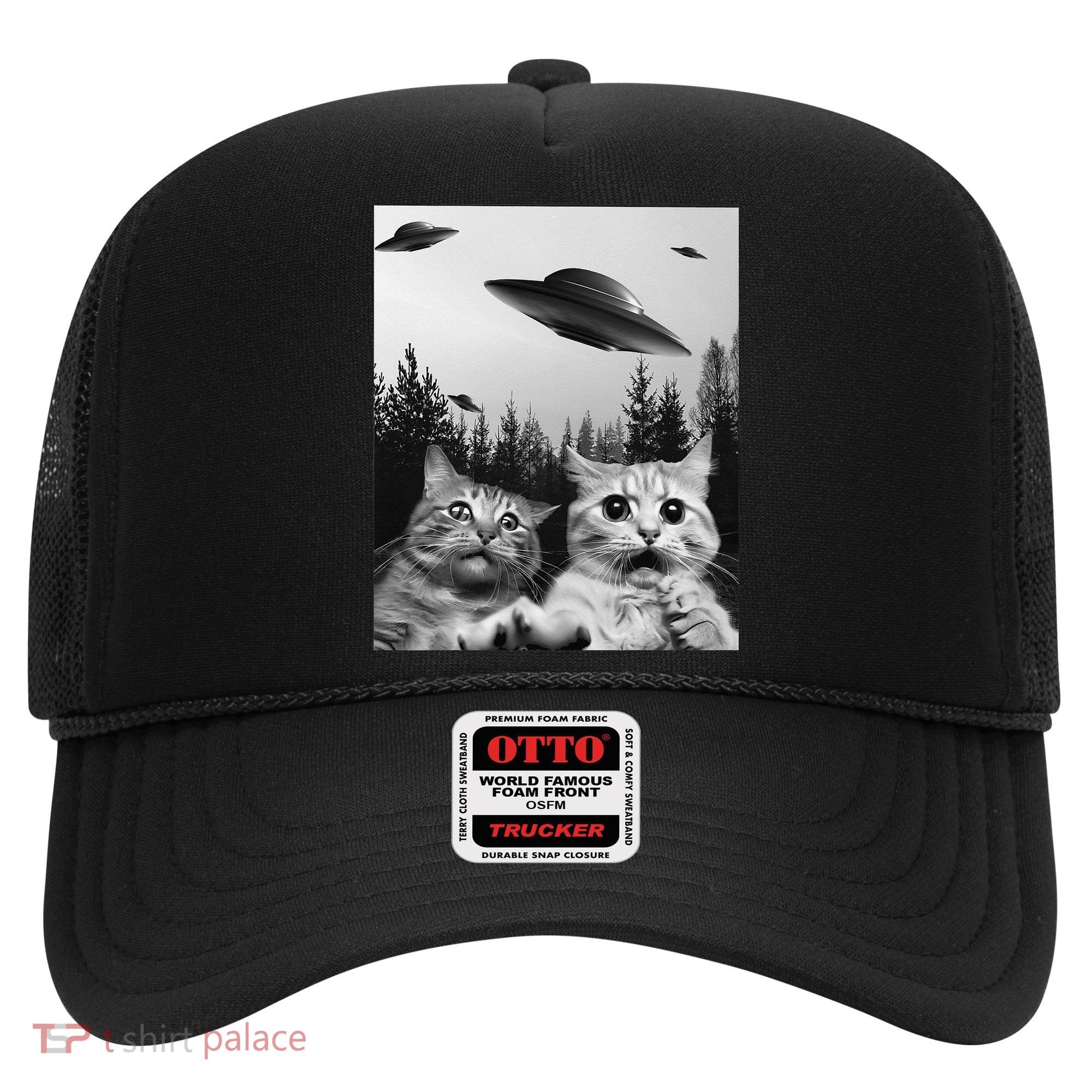 Funny Cat Selfie with UFOs Hat