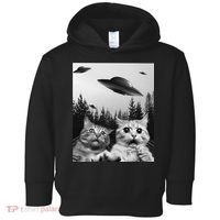 Funny Cat Selfie with UFOs Toddler Hoodie thumb 0