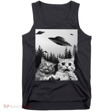 Funny Cat Selfie with UFOs Tank Top
