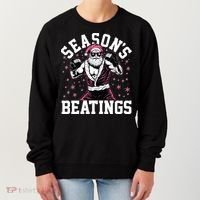 Funny Christmas Seasons Beatings Mma Boxing Santa Claus Women's Sweatshirt thumb 0