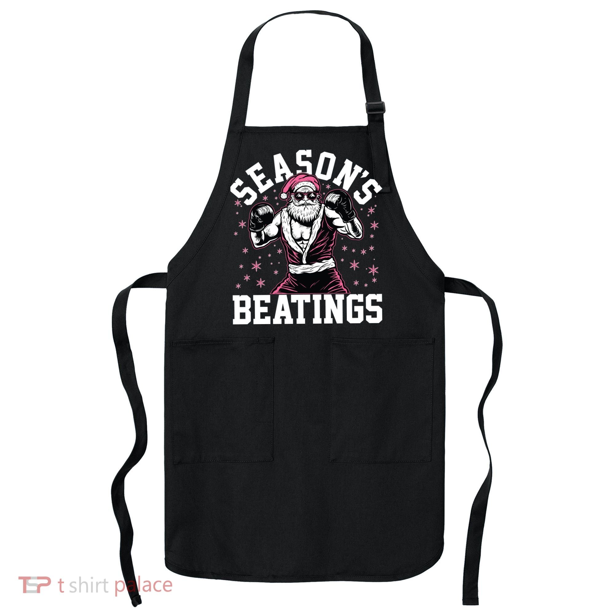 Funny Christmas Seasons Beatings Mma Boxing Santa Claus Apron