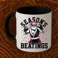 Funny Christmas Seasons Beatings Mma Boxing Santa Claus Coffee Mug thumb 2