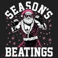 Funny Christmas Seasons Beatings Mma Boxing Santa Claus Beanie thumb 2