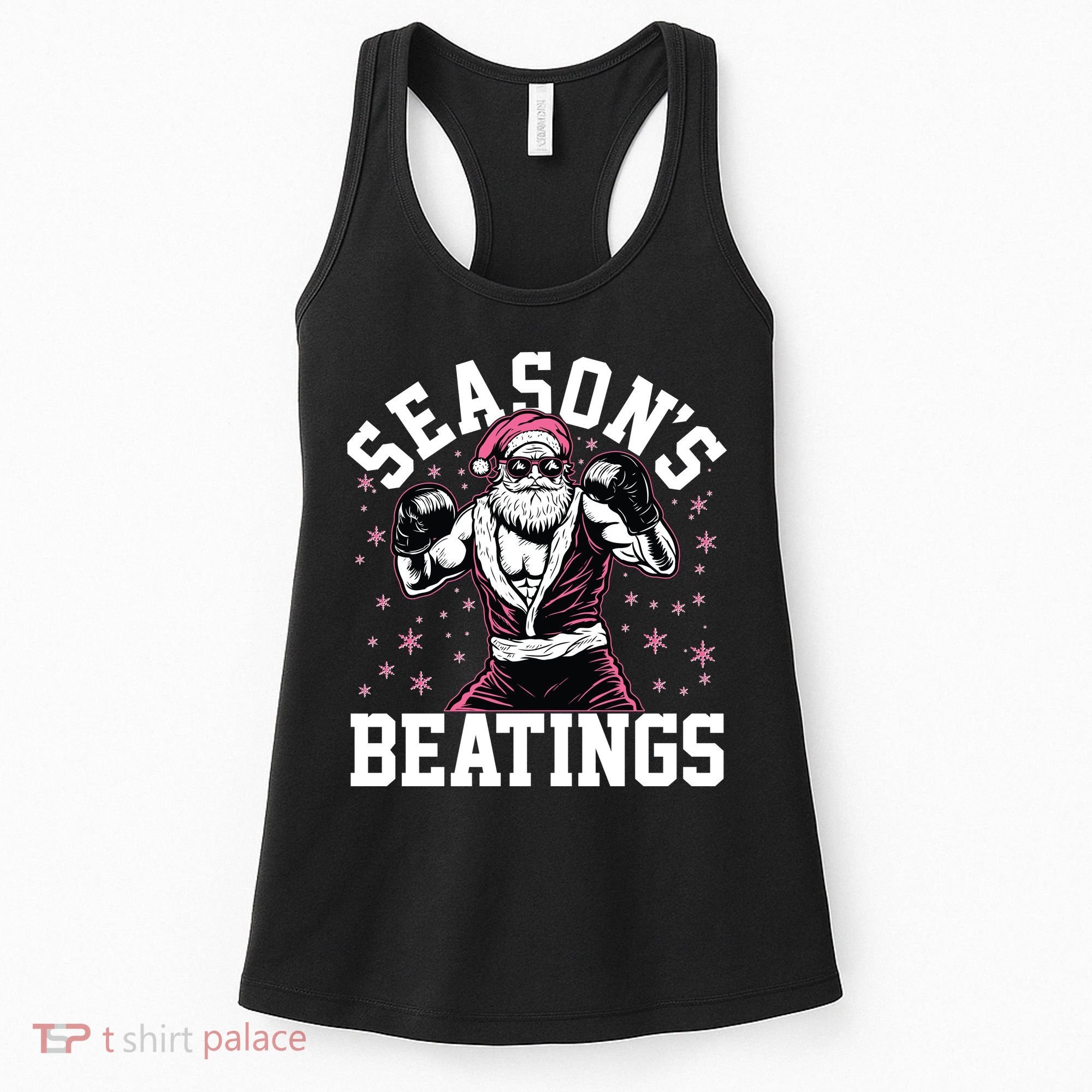 Funny Christmas Seasons Beatings Mma Boxing Santa Claus Women's Tank Top