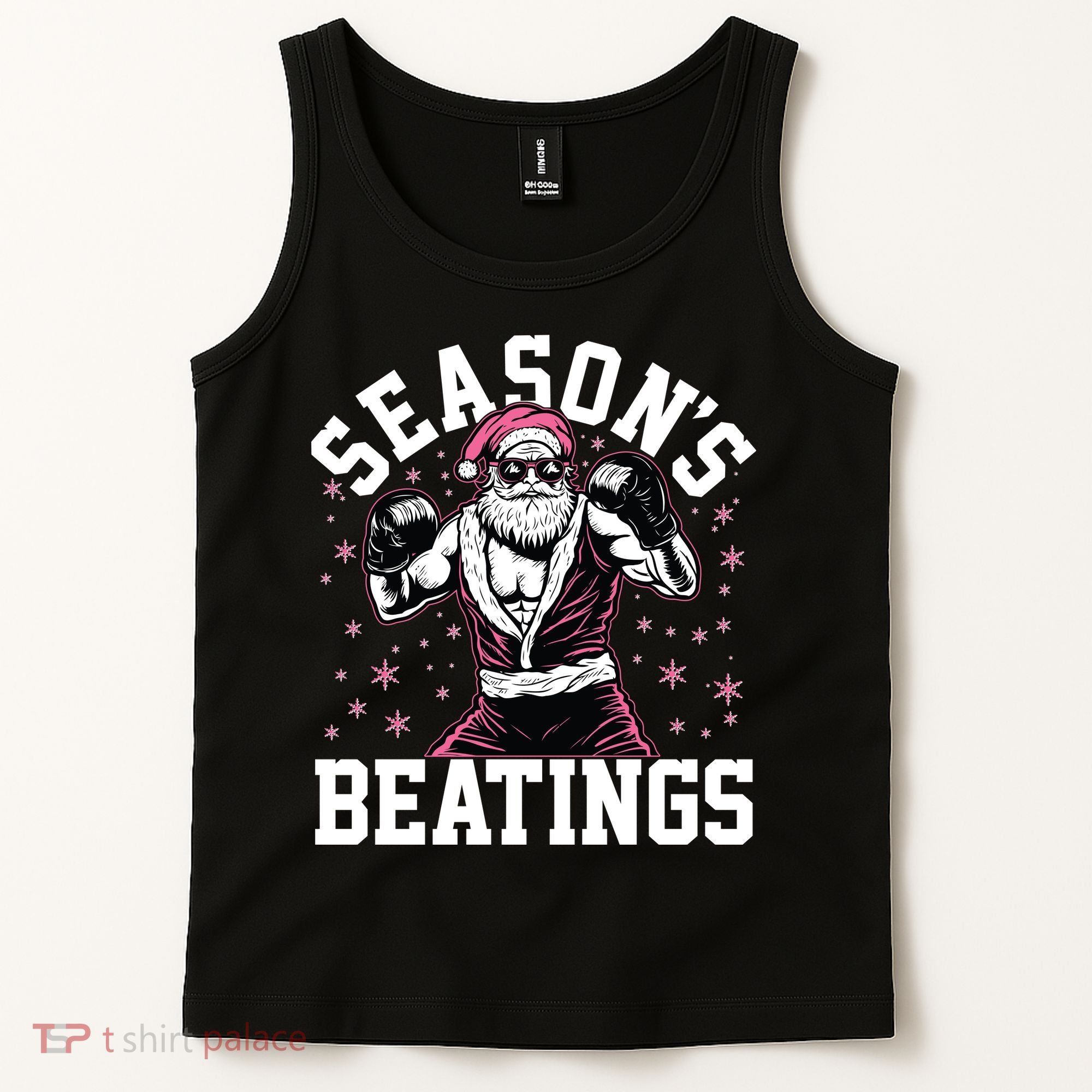 Funny Christmas Seasons Beatings Mma Boxing Santa Claus Tank Top
