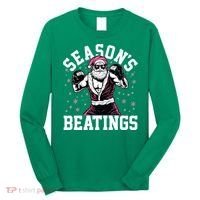 Funny Christmas Seasons Beatings Mma Boxing Santa Claus Long Sleeve Shirt thumb 0