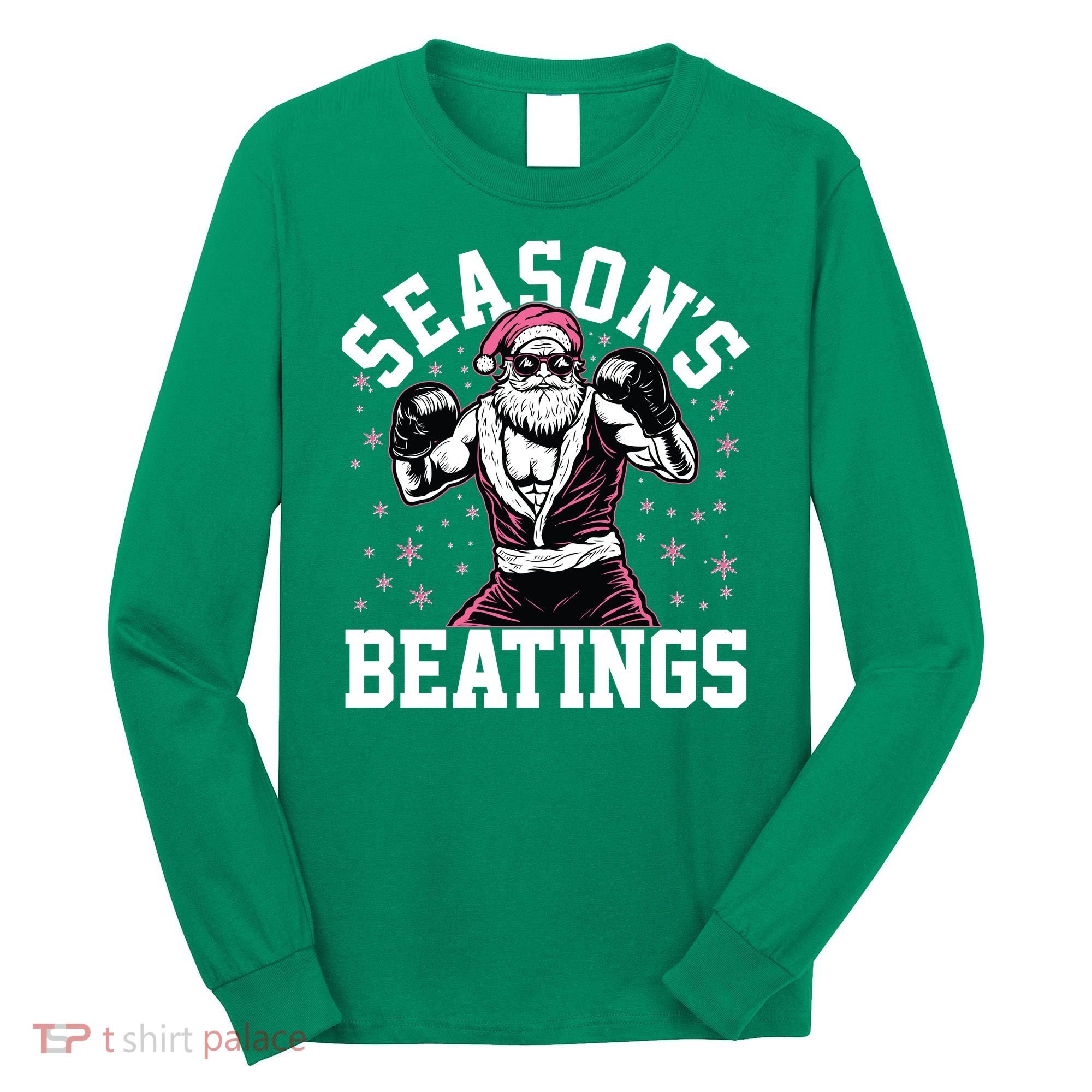 Funny Christmas Seasons Beatings Mma Boxing Santa Claus Long Sleeve Shirt