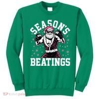 Funny Christmas Seasons Beatings Mma Boxing Santa Claus Sweatshirt thumb 0