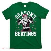 Funny Christmas Seasons Beatings Mma Boxing Santa Claus T-Shirt thumb 0
