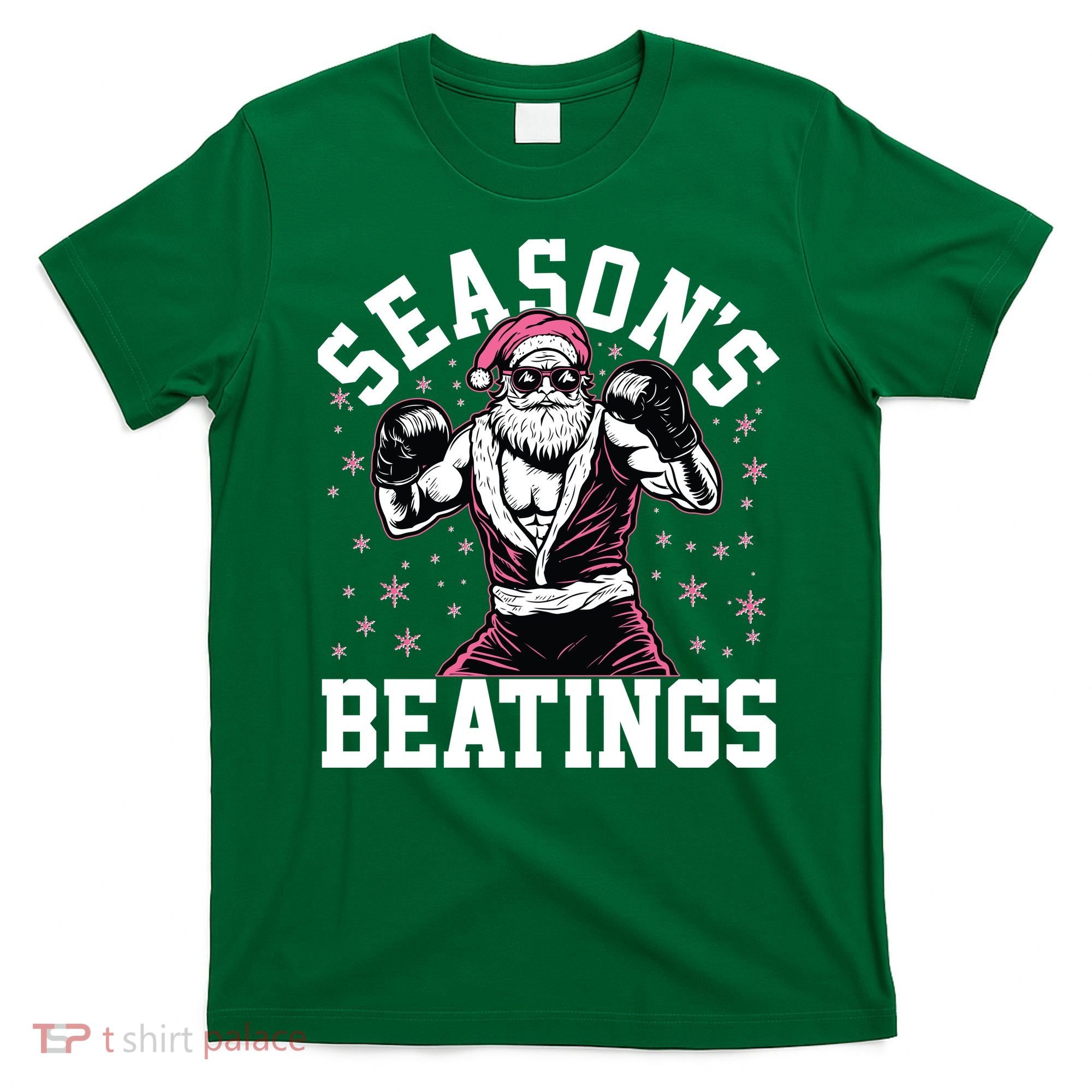 Funny Christmas Seasons Beatings Mma Boxing Santa Claus T-Shirt