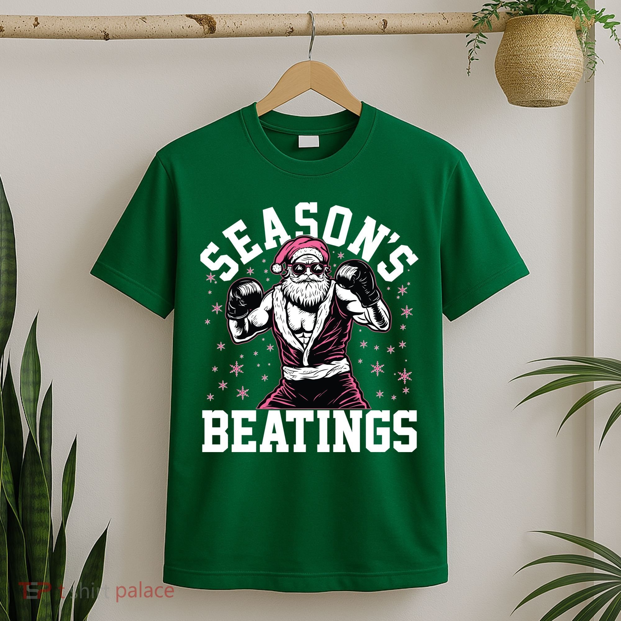 Funny Christmas Seasons Beatings Mma Boxing Santa Claus T-Shirt