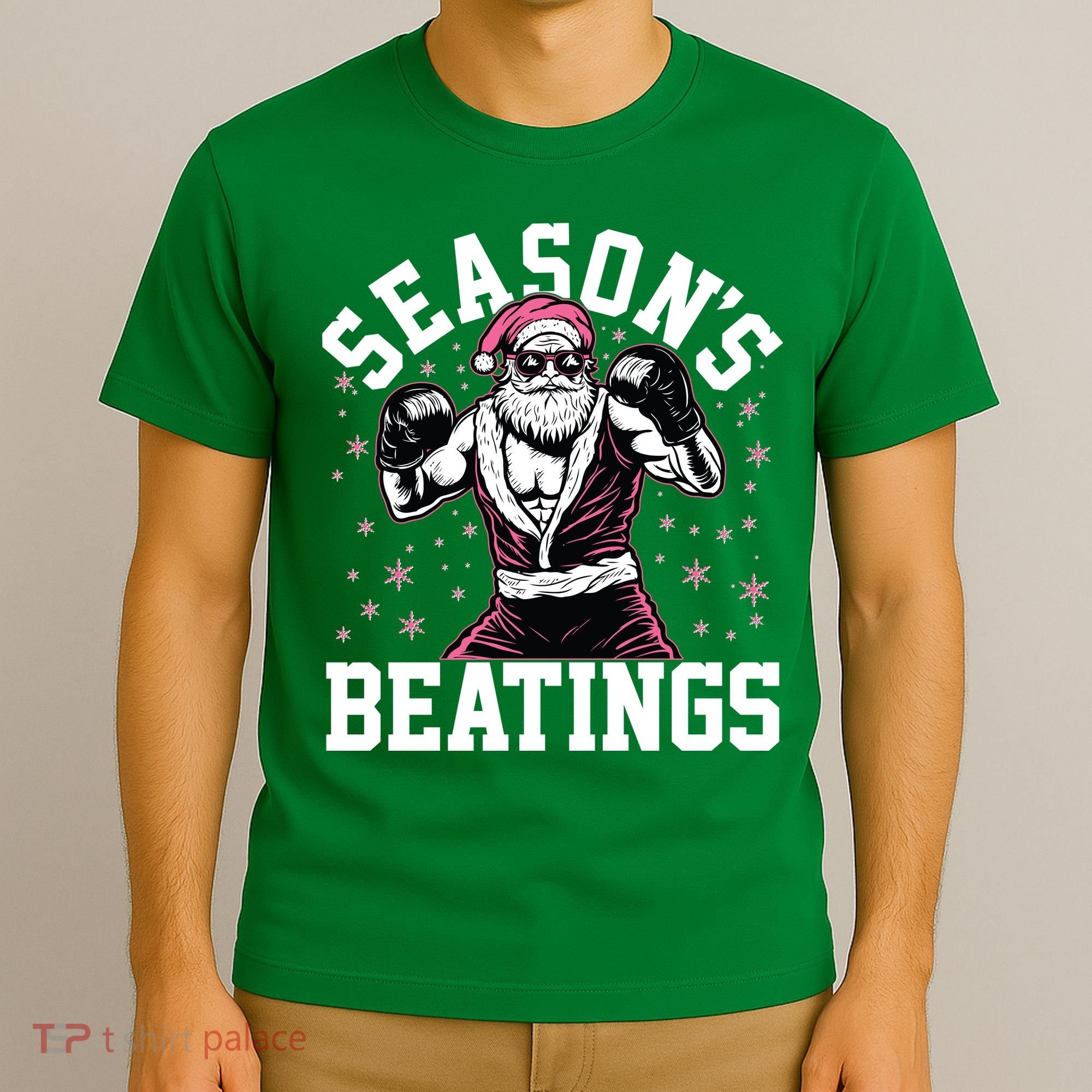 Funny Christmas Seasons Beatings Mma Boxing Santa Claus T-Shirt