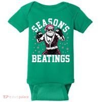 Funny Christmas Seasons Beatings Mma Boxing Santa Claus Baby Bodysuit thumb 0