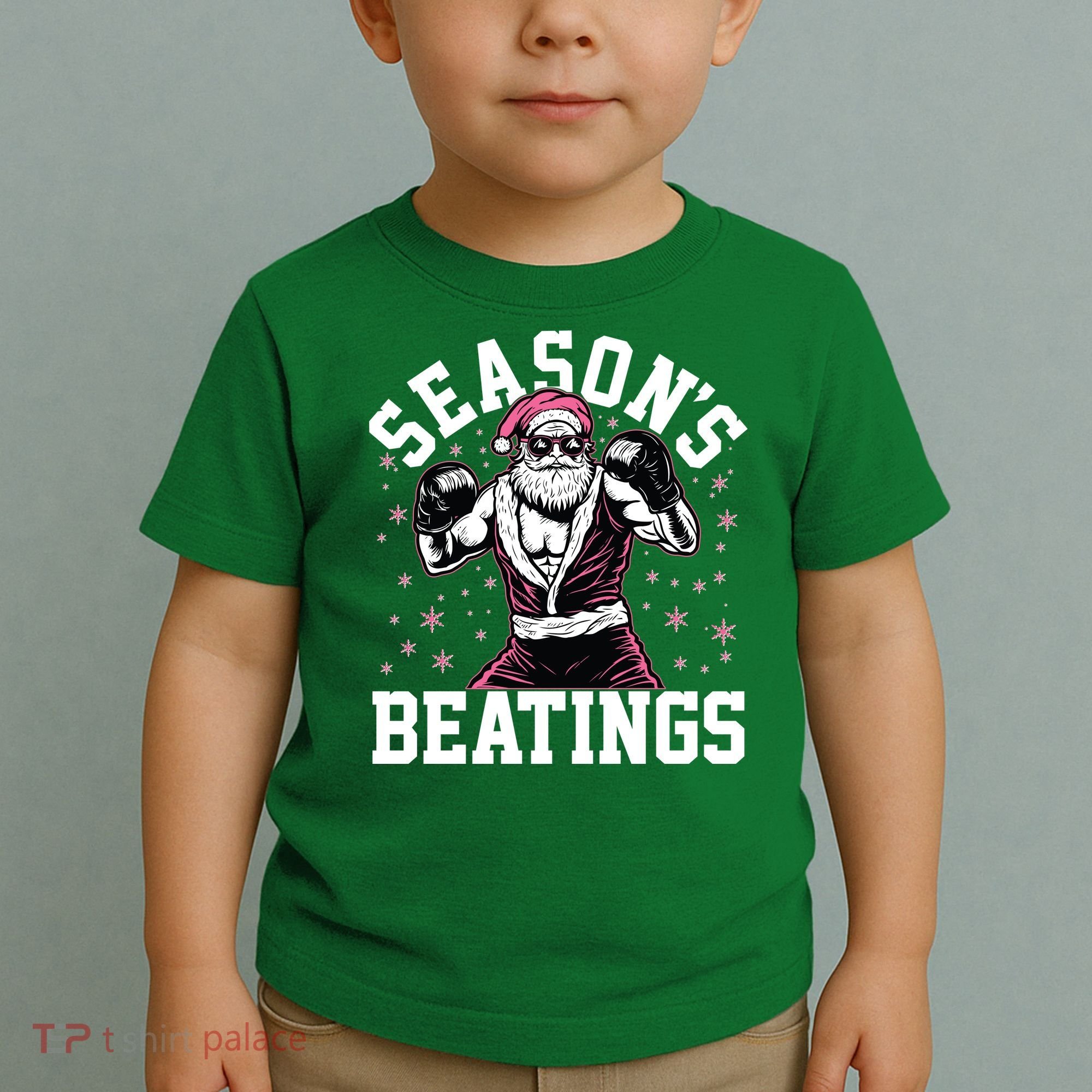 Funny Christmas Seasons Beatings Mma Boxing Santa Claus Toddler T-Shirt