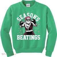 Funny Christmas Seasons Beatings Mma Boxing Santa Claus Kids Sweatshirt thumb 0
